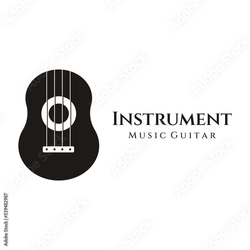 Logo design for simple guitar musical instruments, music, bands, live music, and acoustics, nightclubs.