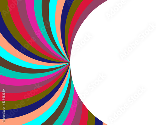 Rainbow Colored Fan and Half Circle
