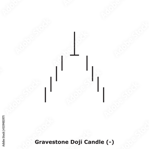 Gravestone Doji Candle  -  White   Black - Square