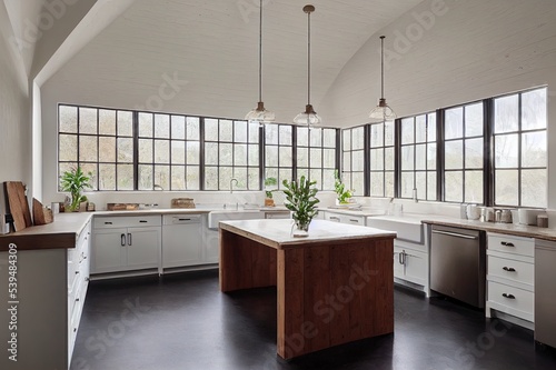 bright  spacious and modern farmhouse style kitchen