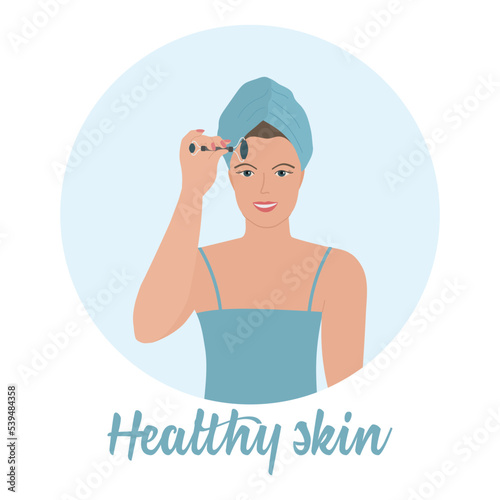 Woman Beauty Routine facial massage Skin Care