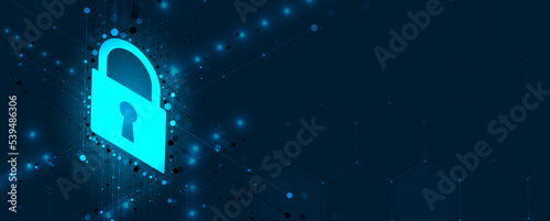 Cybersecurity and information or network protection. Future technology web services for business and internet project