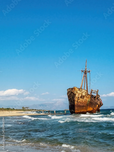 Shipwreck Dimitrios in Gytheio on the Peloponnese in Greece photo