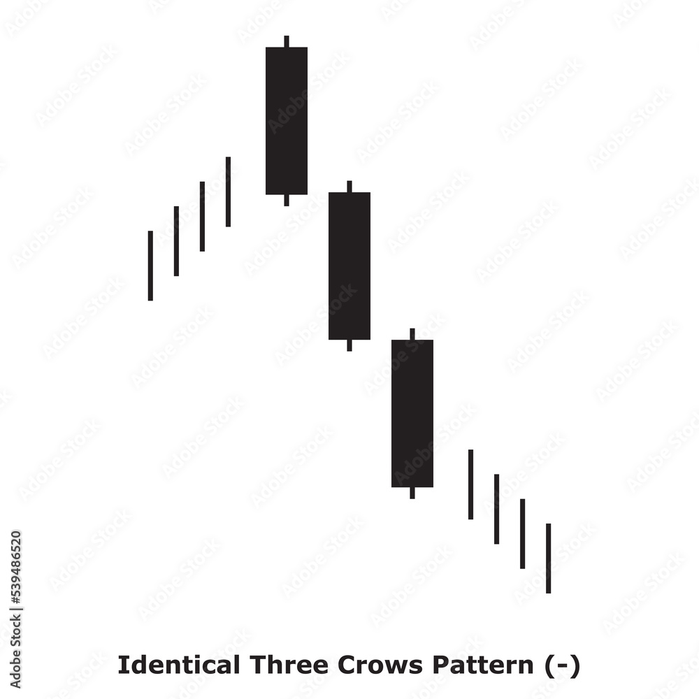 Identical Three Crows Pattern (-) White & Black - Square Identical Three Crows Pattern (-) White & Black - Square