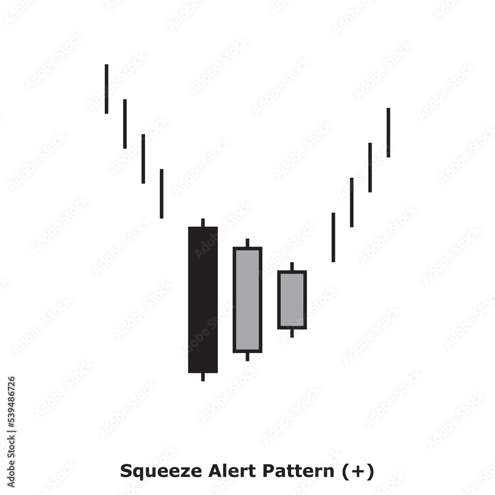 Squeeze Alert Pattern (+) White & Black - Square