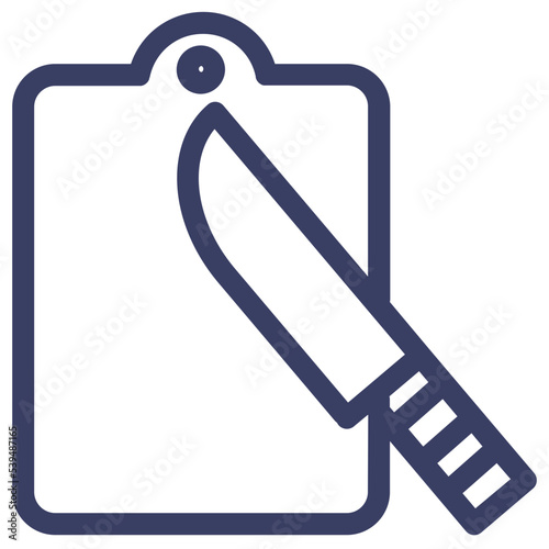 board cooking cutting kitchenware knife tools icon
