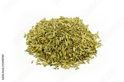 top view fennel seed tea on white