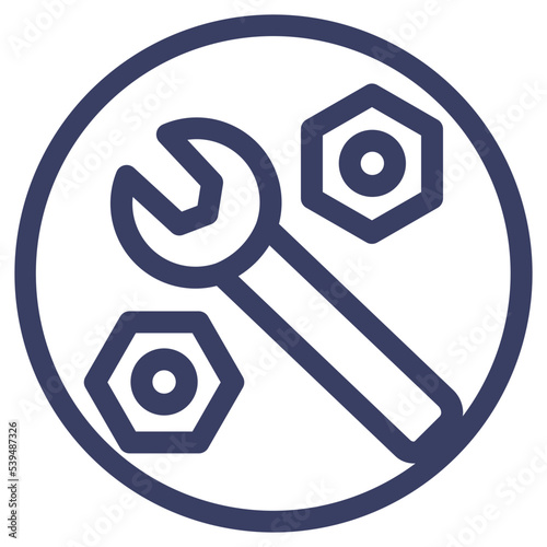 bolt fix tools work wrench icon