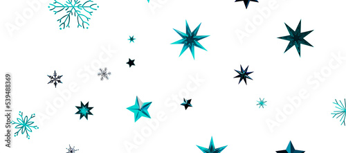 Abstract Gold Star Falling Soft Focus Background, 3D rendering.
