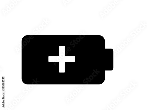 Battery with plus sign icon 