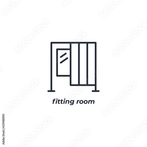 Vector sign fitting room symbol is isolated on a white background. icon color editable.
