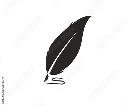 Fountain pen icon. Business, training, finance. Law office.