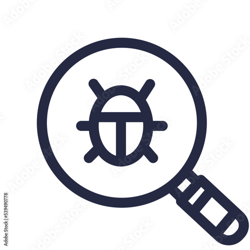 bug bugfinder finder magnifier magnify search tool icon