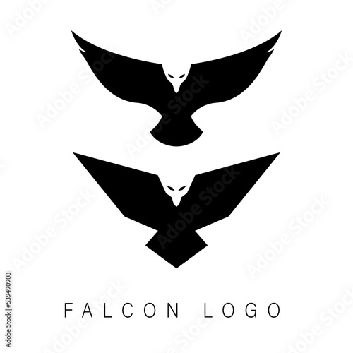 Falcon logo design concept isolated on white vector illustration