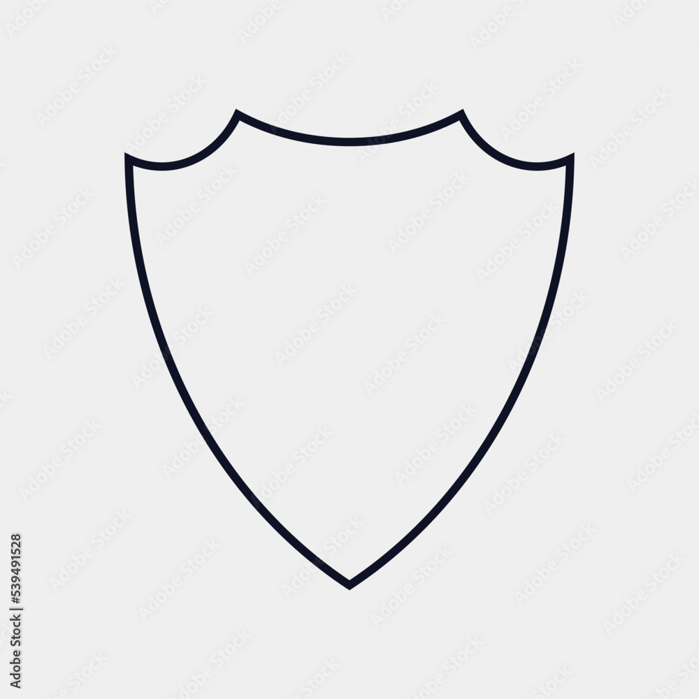 Shield outline protection vector