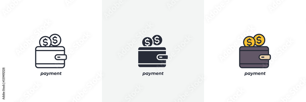 payment icon. Line, solid and filled outline colorful version, outline and filled vector sign. Idea Symbol, logo illustration. Vector graphics payment icon. Line, solid and filled outline colorful version, outline and filled vector sign. Idea Symbol, logo illustration. Vector graphics