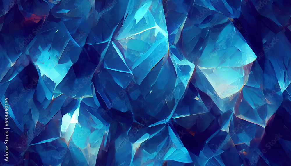 Blue crystal background. Can be used as wallpaper by ai Stock