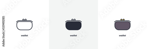 wallet icon. Line, solid and filled outline colorful version, outline and filled vector sign. Idea Symbol, logo illustration. Vector graphics