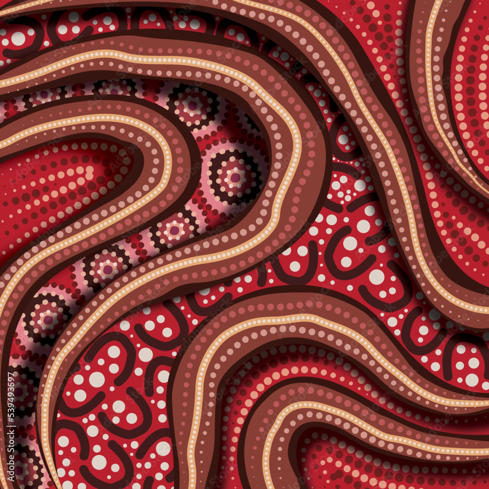 Aboriginal dot artwork 3d background illustration Stock Vector | Adobe ...