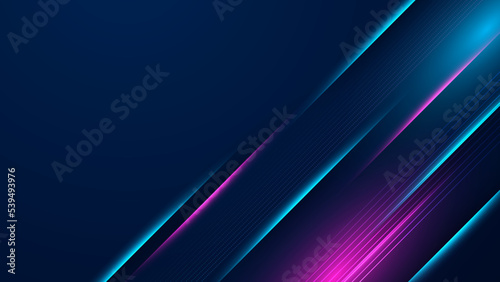 Abstract tech background. Futuristic technology interface with arrows, lines, waves, speed lights, motion, data concept, science element, cyberspace shapes, and connection lines.