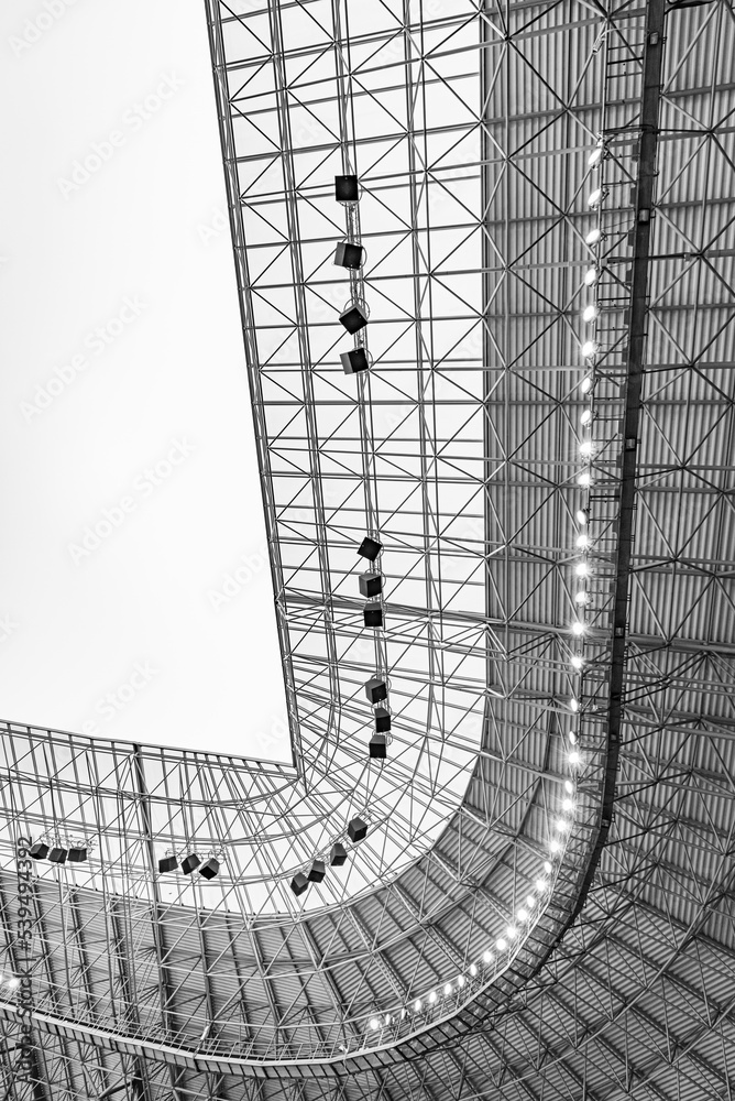Elements of the stadium construction. Construction of the stadium roof.
