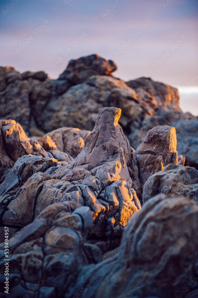 rocks in the sunset