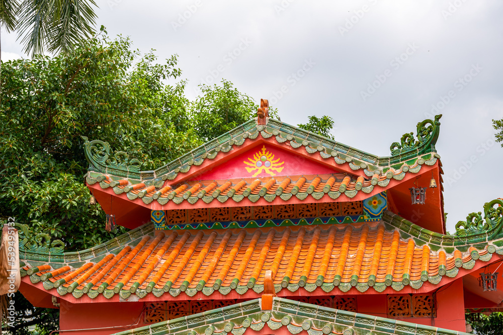 Close-up of traditional Chinese ancient building land temple Close-up of traditional Chinese ancient building land temple