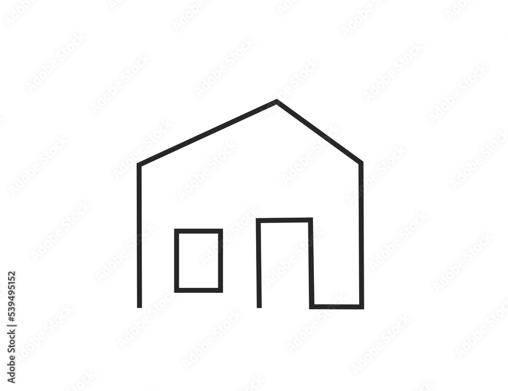 Flat black home. icon. Vector Illustration Flat black home. icon. Vector Illustration
