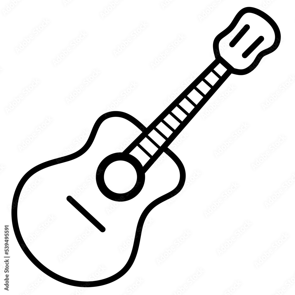 Line art Illustrations of acoustic guitar isolated on white Line art Illustrations of acoustic guitar isolated on white