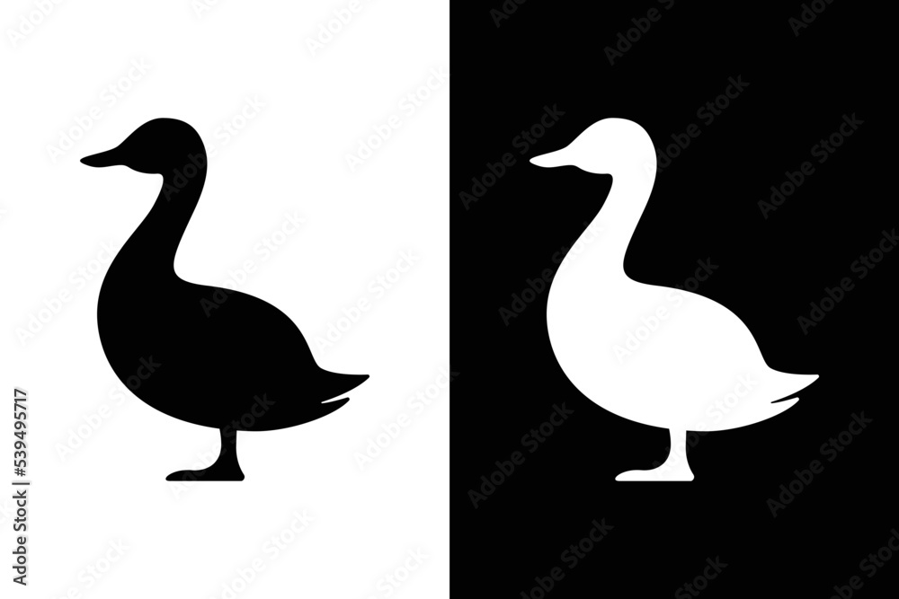 black and white duck icon isolated vector design black and white duck icon isolated vector design