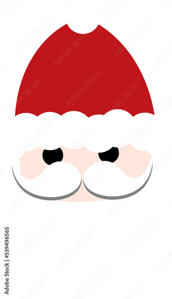 Cute Santa face, flat style. cartoon santa claus at christmas Cute Santa face, flat style. cartoon santa claus at christmas