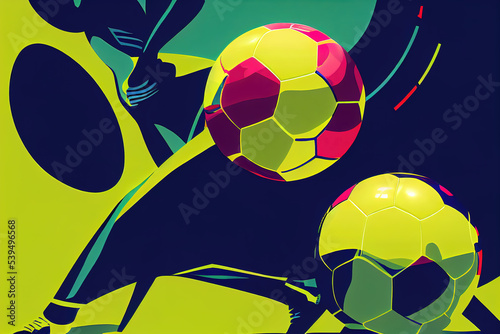 abstract soccer ball illustration  colorful art