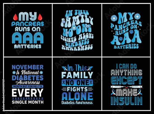 Diabetes Awareness quote t-shirt bundle