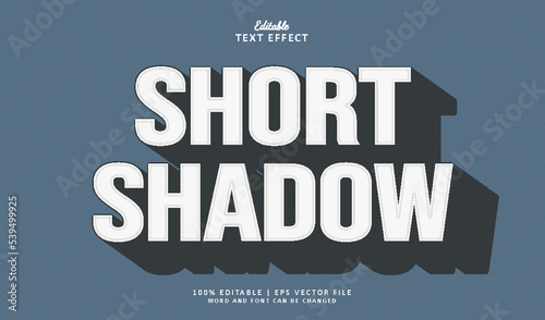 Short shadow editable text effect style vintage