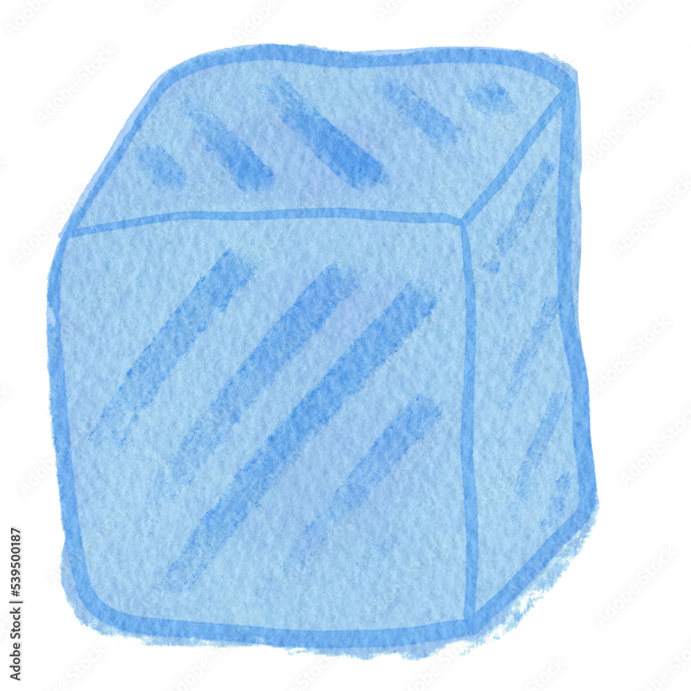 Ice Beverage Watercolor Hand Paint