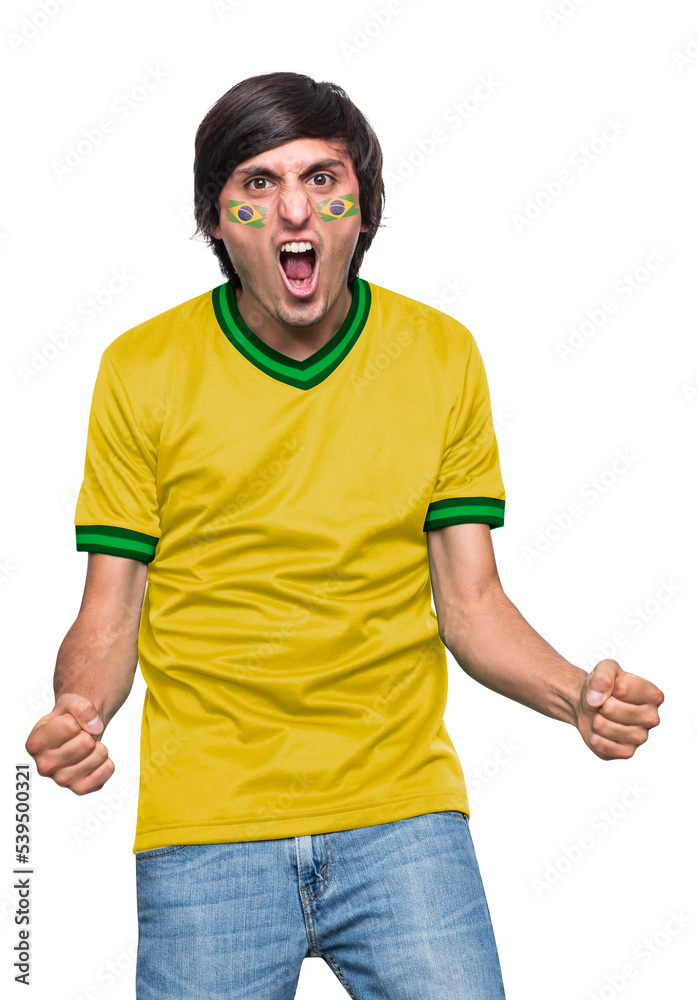 Soccer fan man with his team's jersey Soccer fan man with his team's jersey
