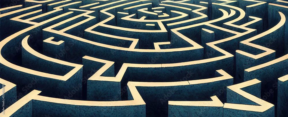 anime maze labyrinth in a fiction world