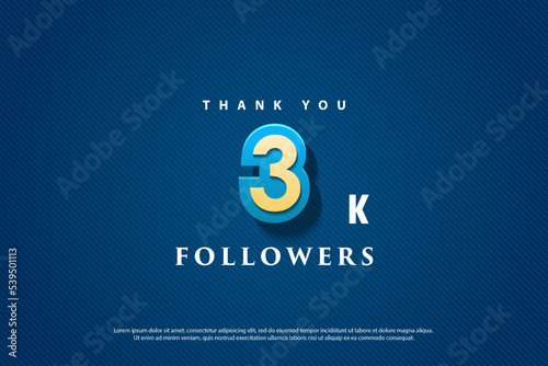 3k followers with smooth background.