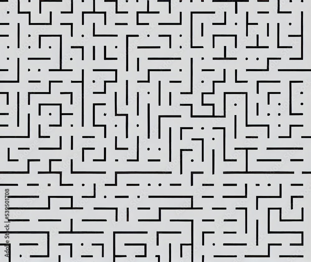 a never ending maze illustration, simple with dots and lines a never ending maze illustration, simple with dots and lines
