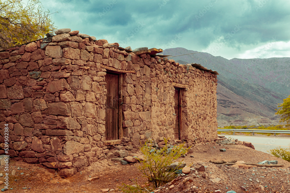 Old stone dwelling in the Cafayate valley, Salta, northern Argentina