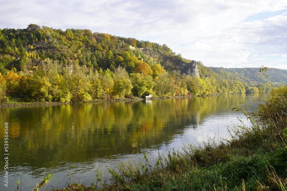The Donau river near Kelheim in autumn 2022, Bavaria - Germany.