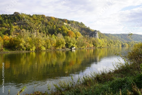 The Donau river near Kelheim in autumn 2022  Bavaria - Germany.