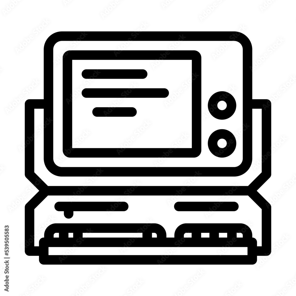 computer pc retro gadget line icon vector. computer pc retro gadget sign. isolated contour symbol black illustration computer pc retro gadget line icon vector. computer pc retro gadget sign. isolated contour symbol black illustration