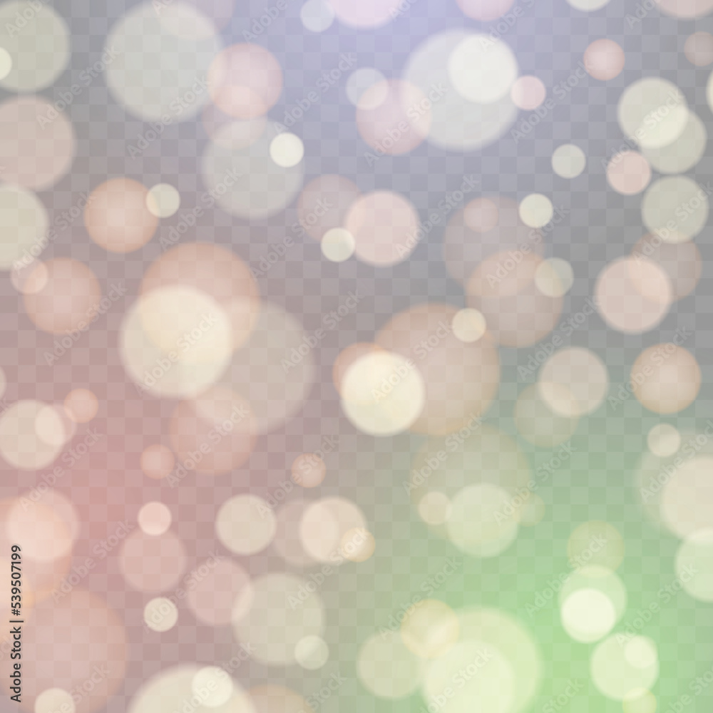 Effect of bokeh circles isolated on transparent background. Vector Effect of bokeh circles isolated on transparent background. Vector