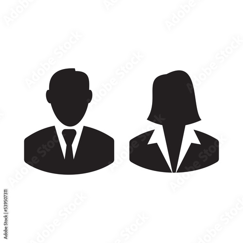 user icon of woman and man in business suit vector illustration symbol
