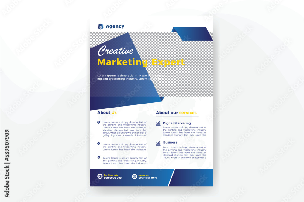 Marketing agency business flyer template design