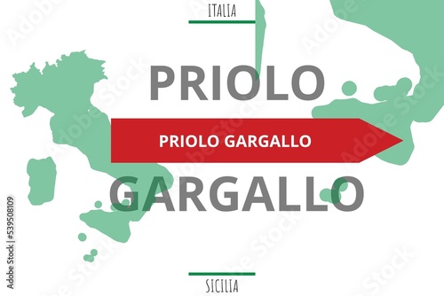 Priolo Gargallo: Illustration mit dem Namen der italienischen Stadt Priolo Gargallo photo