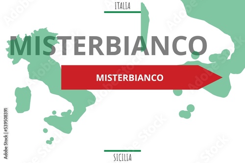 Misterbianco: Illustration mit dem Namen der italienischen Stadt Misterbianco photo