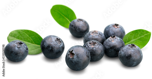 Fresh Ripe Blueberries isolated on white