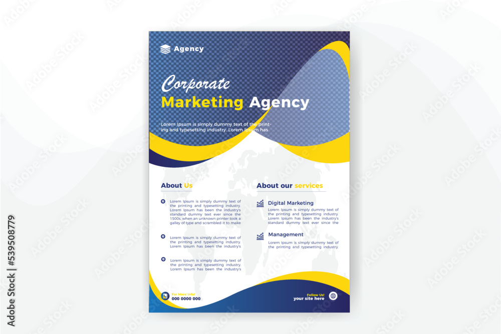 Marketing agency business flyer template design